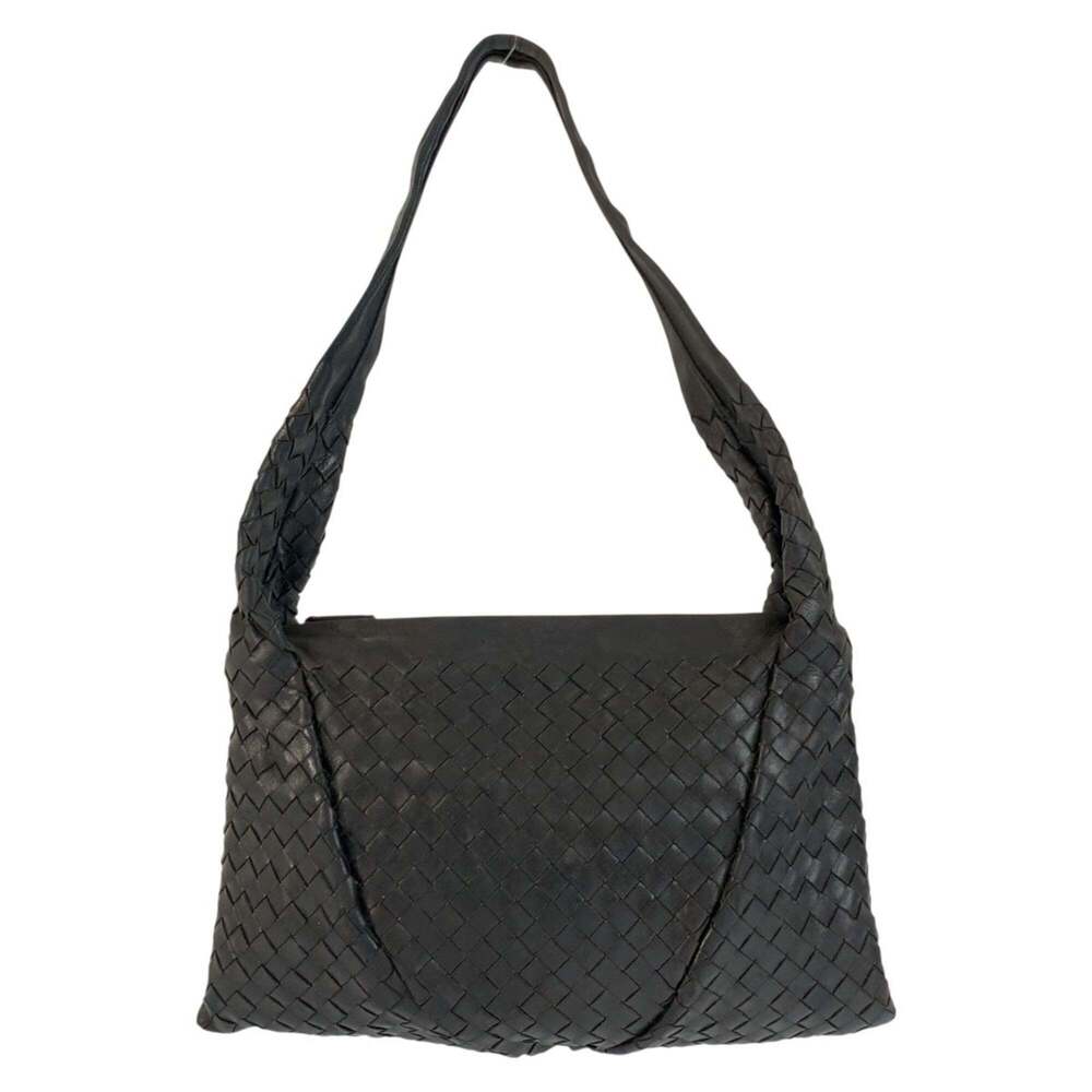 BOTTEGA VENETA Black Leather Intrecciato Shoulder Bag - Picture 2 of 10